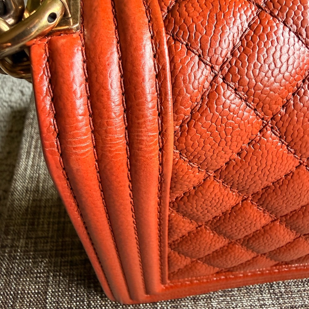 Rare Cognac Medium Chanel Boy Bag - Picture 9 of 14